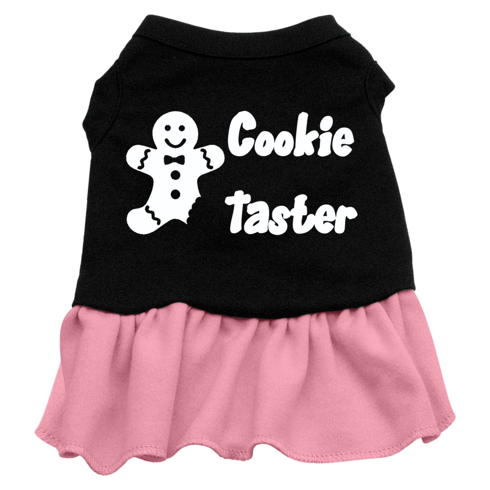 Cookie Taster Screen Print Dress Black with Pink XS